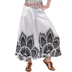 Im Fourth Dimension Black White Satin Palazzo Pants