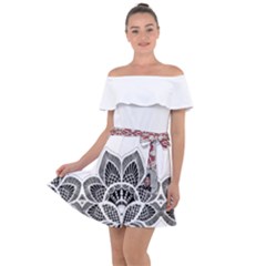 Im Fourth Dimension Black White Off Shoulder Velour Dress by imanmulyana
