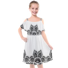 Im Fourth Dimension Black White Kids  Cut Out Shoulders Chiffon Dress by imanmulyana