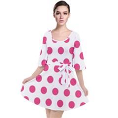 Polka-dots Velour Kimono Dress