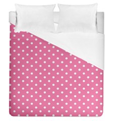 Polkadots-pink-white Duvet Cover (queen Size)