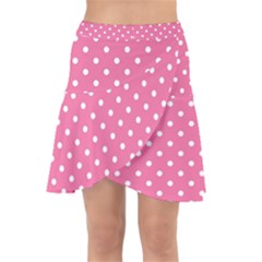 Polkadots-pink-white Wrap Front Skirt by nate14shop