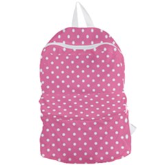 Polkadots-pink-white Foldable Lightweight Backpack by nate14shop