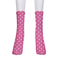 Polkadots-pink-white Crew Socks
