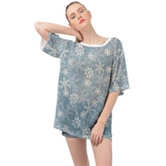 Snow-frozen Oversized Chiffon Top by nate14shop