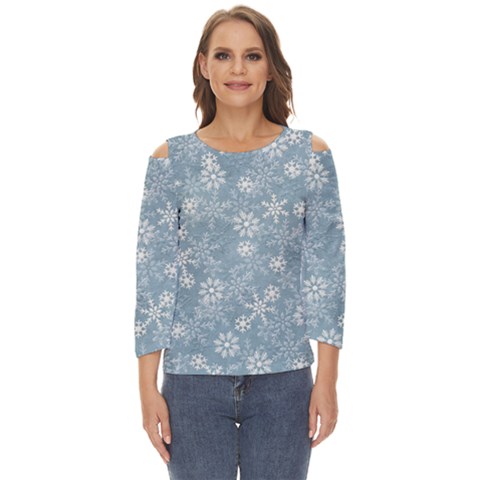 Snow-frozen Cut Out Wide Sleeve Top by nate14shop