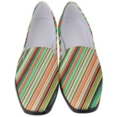 Stripe-colorful-cloth Women s Classic Loafer Heels by nate14shop