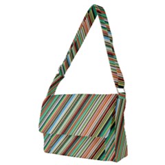 Stripe-colorful-cloth Full Print Messenger Bag (m) by nate14shop