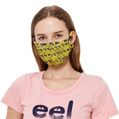 Yellow-abstrac Crease Cloth Face Mask (adult) by nate14shop