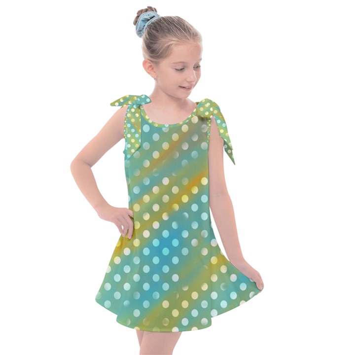 Abstract-polkadot 01 Kids  Tie Up Tunic Dress