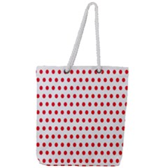 Abstract-polkadot 02 Full Print Rope Handle Tote (large)