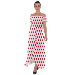 Abstract-polkadot 02 Off Shoulder Open Front Chiffon Dress