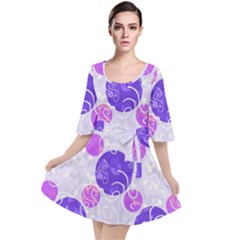 Art-polka Velour Kimono Dress