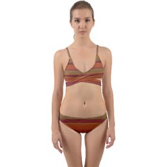 Background-lines Wrap Around Bikini Set by nate14shop