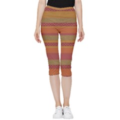 Background-lines Inside Out Lightweight Velour Capri Leggings  by nate14shop