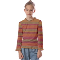 Background-lines Kids  Frill Detail Tee