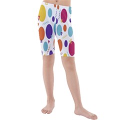 Background-polkadot 01 Kids  Mid Length Swim Shorts