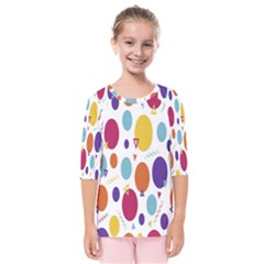 Background-polkadot 01 Kids  Quarter Sleeve Raglan Tee