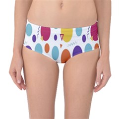 Background-polkadot 01 Mid-Waist Bikini Bottoms