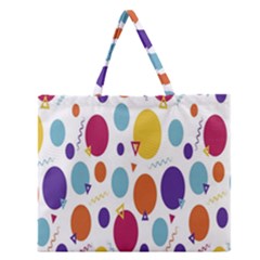 Background-polkadot 01 Zipper Large Tote Bag