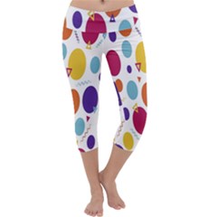 Background-polkadot 01 Capri Yoga Leggings by nate14shop