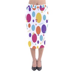 Background-polkadot 01 Velvet Midi Pencil Skirt