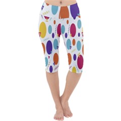 Background-polkadot 01 Lightweight Velour Cropped Yoga Leggings