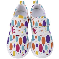 Background-polkadot 01 Women s Velcro Strap Shoes