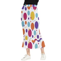 Background-polkadot 01 Maxi Fishtail Chiffon Skirt