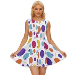 Background-polkadot 01 Sleeveless Button Up Dress
