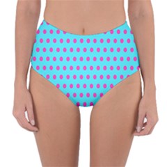 Background-polkadot 02 Reversible High-waist Bikini Bottoms by nate14shop