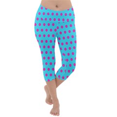 Background-polkadot 02 Lightweight Velour Capri Yoga Leggings by nate14shop