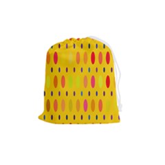 Banner-polkadot-yellow Drawstring Pouch (medium)