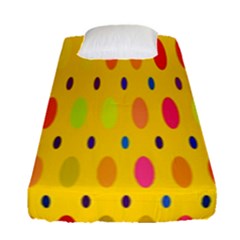 Banner-polkadot-yellow Fitted Sheet (single Size) by nate14shop