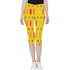 Banner-polkadot-yellow Inside Out Lightweight Velour Capri Leggings  by nate14shop