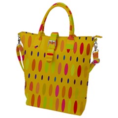 Banner-polkadot-yellow Buckle Top Tote Bag by nate14shop