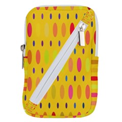 Banner-polkadot-yellow Belt Pouch Bag (small) by nate14shop