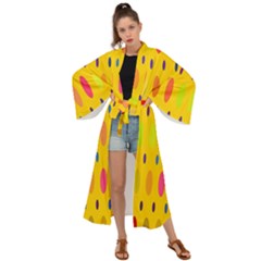 Banner-polkadot-yellow Maxi Kimono by nate14shop