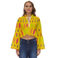 Banner-polkadot-yellow Boho Long Bell Sleeve Top by nate14shop