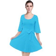 Blue,polkadots,polka Velour Kimono Dress