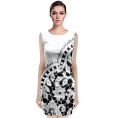 Im Fourth Dimension Black White 3 Sleeveless Velvet Midi Dress by imanmulyana