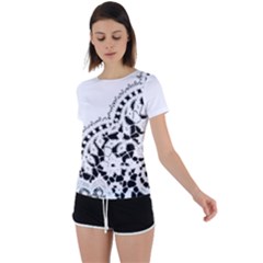 IM Fourth Dimension Black White 3 Back Circle Cutout Sports Tee