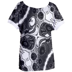 Im Fourth Dimension Black White 4 Women s Oversized Tee by imanmulyana