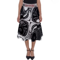 Im Fourth Dimension Black White 4 Perfect Length Midi Skirt