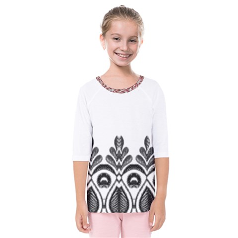 Im Fourth Dimension Black White 5 Kids  Quarter Sleeve Raglan Tee by imanmulyana