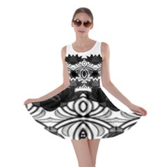 Im Fourth Dimension Black White 6 Skater Dress