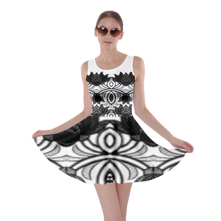 IM Fourth Dimension Black White 6 Skater Dress