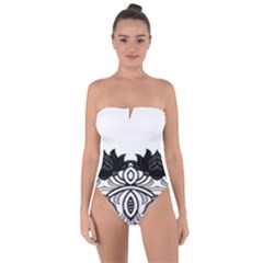 IM Fourth Dimension Black White 6 Tie Back One Piece Swimsuit