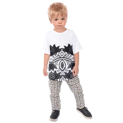 Im Fourth Dimension Black White 6 Kids  Raglan Tee by imanmulyana