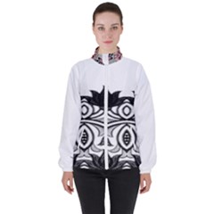 Im Fourth Dimension Black White 6 Women s High Neck Windbreaker by imanmulyana